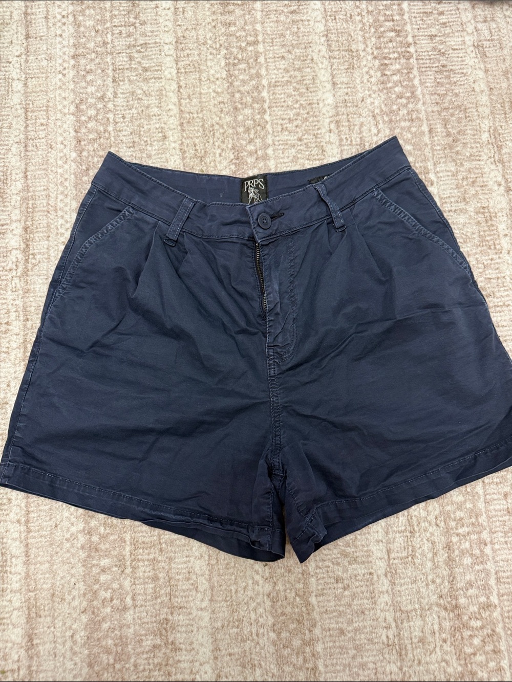 PRPS Navy Cotton High-Rise Women's Shorts